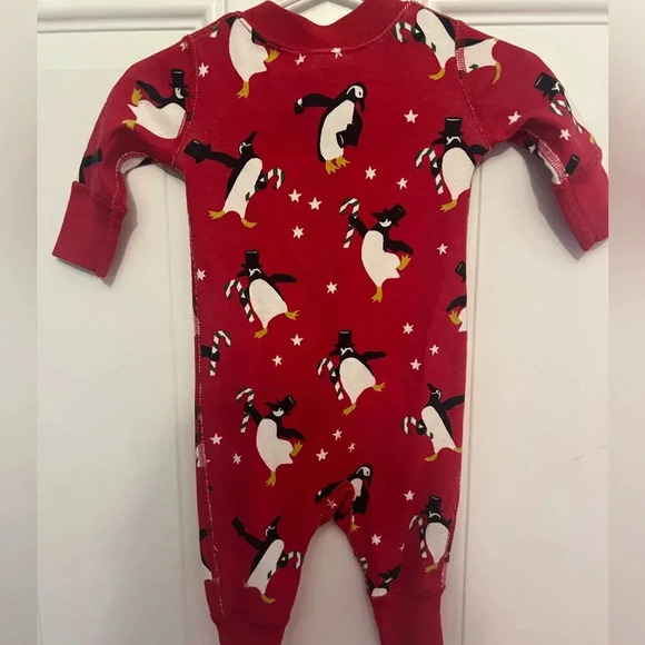 HANNA ANDERSSON Baby Zip Sleeper Penguin Party Christmas Pajamas Holiday PJs 50 - Picture 3 of 3